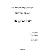 Бизнес план 'IK "Tonuss"', 1.