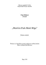 Отчёт по практике 'Prakses atskaite viesnīcā "Maritim Park Hotel"', 1.