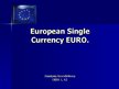 Презентация 'European Single Currency Euro', 1.