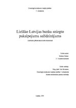 Реферат 'Lielāko Latvijas banku sniegto pakalpojumu salīdzinājums', 1.