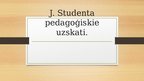 Презентация 'J. Studenta pedagoģiskie uzskati', 1.