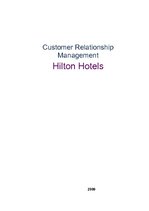 Реферат 'Customer Relationship Management: Hilton Hotels', 1.