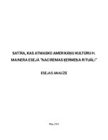Реферат 'Satīra, kas atmasko amerikāņu kultūru H. Mainera esejā “Naciremas ķermeņa rituāl', 1.