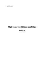 Реферат 'McDonald's reklāmas darbības analīze', 1.
