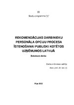 Дипломная 'Rekomendācijas darbinieku personāla opciju procesa īstenošanai publiski kotētos ', 1.
