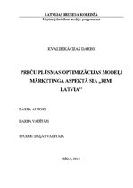 Дипломная 'Preču plūsmas optimizācijas modeļi mārketinga aspektā SIA "Rimi Latvia"', 1.