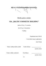 Отчёт по практике 'Prakses atskaite SIA "Baltic Cosmetic Holding"', 1.