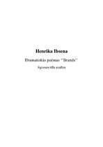 Конспект 'Henrika Ibsena dramatiskā poēma "Brands". Agneses tēla analīze', 1.