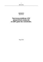 Реферат 'Terorisma problēmas ASV (ģeopolitiskā skatījumā) no 2001. līdz 2003.gadam', 1.