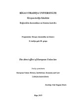 Эссе 'The Direct Effect of European Union Law', 1.
