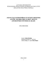 Дипломная 'Janas Egles personības un stāstu krājuma „Svešie jeb Miļeņkij ti moi” apguve lit', 1.