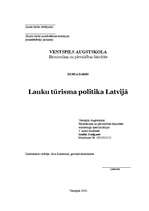 Реферат 'Lauku tūrisma politika Latvijā', 1.
