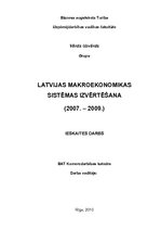 Реферат 'Latvijas makroekonomikas sistēmas izvērtēšana', 1.