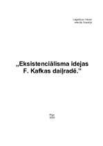 Реферат 'Eksistenciālisma idejas F.Kafkas darbos', 1.
