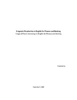 Отчёт по практике 'Linguistic Peculiarities in English for Finance and Banking: Usage of French Bor', 1.