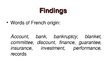 Отчёт по практике 'Linguistic Peculiarities in English for Finance and Banking: Usage of French Bor', 10.