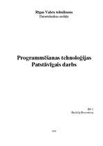 Реферат 'Programmēšanas tehnoloģijas. Patstāvīgais darbs PNIT', 1.