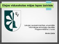 Презентация 'Elejas vidusskolas mājas lapas izstrāde', 1.