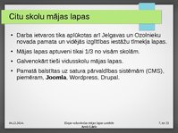 Презентация 'Elejas vidusskolas mājas lapas izstrāde', 7.