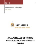 Реферат 'Analysis about "Akciju komercbanka "Baltikums"" Bonds', 1.