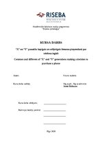 Реферат 'X un Y paaudžu kopīgais un atšķirīgais lēmuma pieņemšanā par telefona iegādi', 1.