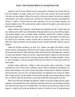 Эссе 'Why Education Matters in a Young Person’s Life', 1.