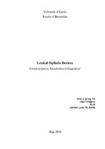 Реферат 'Lexical Stylistic Devices', 1.