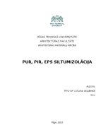 Реферат 'PUR, PIR, EPC siltumizolācija', 1.