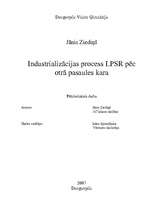 Реферат 'Industrializācijas process LPSR pēc Otrā pasaules kara', 1.