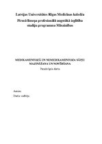 Реферат 'Medikamentozā un nemedikamentoza sāpju mazināšana un novēršana', 1.