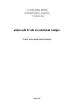 Реферат 'Zigmunda Freida socializācijas teorijas', 1.