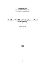 Реферат 'The Major Word Constructing Concepts Used in Morphology', 1.