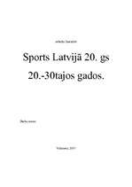 Реферат 'Sports Latvijā 20.gs. 20.-30.gados', 1.