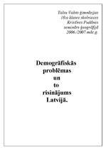 Реферат 'Demogrāfiskās problēmas Latvijā un to risinājums', 1.