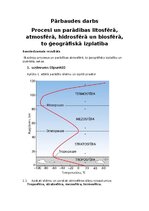 Конспект 'Procesi un parādības litosfērā, atmosfērā, hidrosfērā un biosfērā, to ģeogrāfisk', 1.