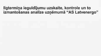 Презентация 'Ilgtermiņa ieguldījumu uzskaite, kontrole un to izmantošanas analīze uzņēmumā AS', 1.