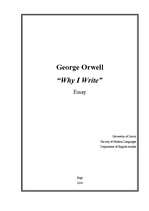 Эссе 'George Orwell "Why I write"', 1.