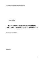 Реферат 'Latvijas un Eiropas Savienības politika liellopu gaļas ražošanā', 1.
