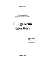 Реферат 'C++ galvenie operatori', 1.