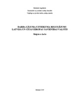 Дипломная 'Darba līguma uzteikuma regulējums Latvijā un citās Eiropas Savienības valstīs', 1.