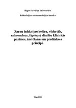 Конспект 'Zarnu infekciju slimību klīniskās pazīmes, ārstēšanas un profilakses principi', 1.