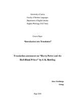 Конспект 'Translation Assessment on "Harry Potter and the Half-Blood Prince" by J.K.Rowlin', 1.