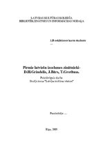 Реферат 'Pirmie latviešu izcelsmes zinātnieki - D.H.Grindelis, J.Bārs, T.Grothuss', 1.