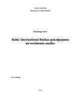 Реферат 'A/S "Baltic International Bank" pakalpojumu un sortimenta analīze', 1.
