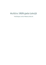 Реферат 'Kultūra 1929.gada Latvijā', 1.