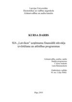 Реферат 'SIA "Latvikon" finansiālā stāvokļa izvērtēšana un attīstības programmas', 1.