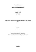 Реферат 'The analysis of tourism industry in Delhi city', 1.