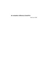 Реферат 'An Evaluation of Monaco Grand Prix', 1.