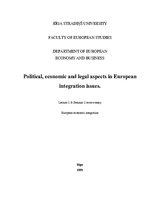 Конспект 'Political, Economic and Legal Aspects in European Integration Issues', 1.