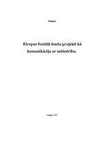 Реферат 'Eiropas sociālā fonda projekti kā komunikācija ar sabiedrību (pētījums)', 1.